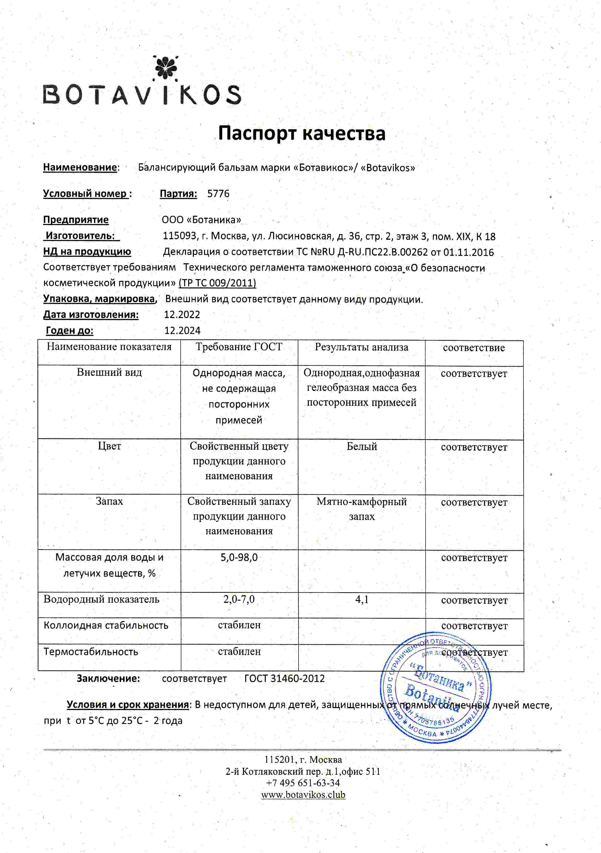 Паспорт №122022